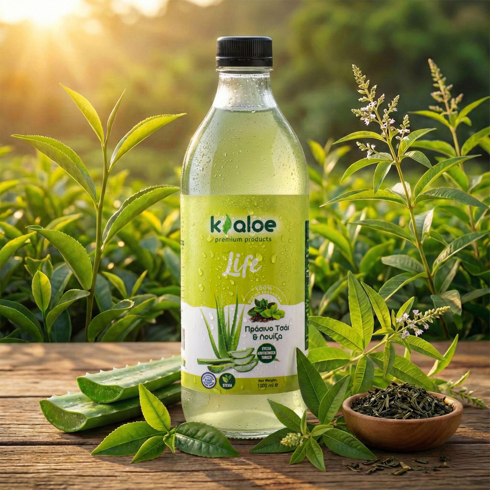 ΑΛΟΗ ΜΕ ΠΡΑΣΙΝΟ ΤΣΑΙ ΚΑΙ ΛΟΥΙΖΑ 1L - Aloe Vera with Green Tea flavour